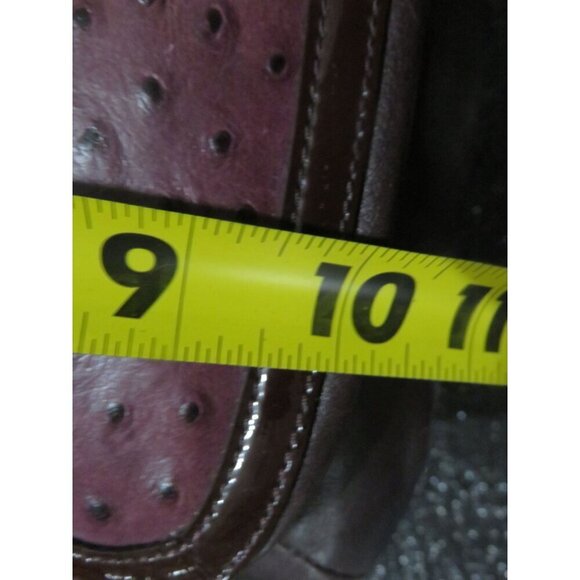 Coach 2011 Kristin Ostrich Embossed Mixed Leather Plum Purple Satchel - Picture 11 of 14